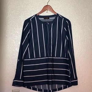 Crosby long sleeve denim striped top